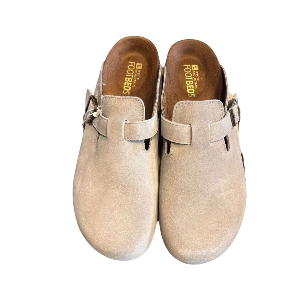 White Mountain leather Bari foot beds slip on all day clogs woman’s 11M